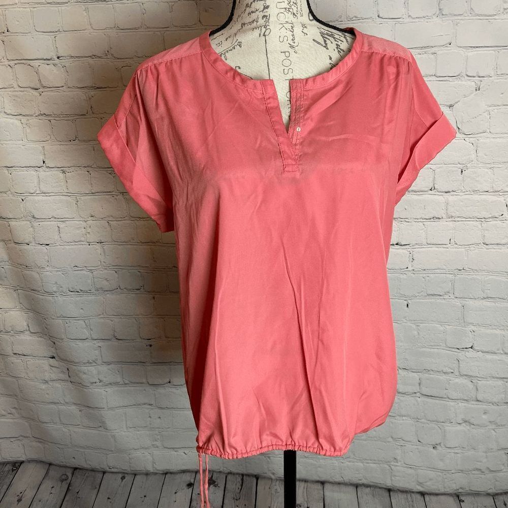 Calvin Klein Jean Salmon Colored Cinch-Waist Shirt